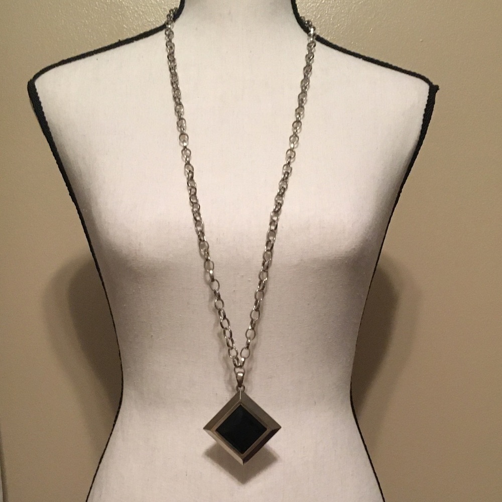 WHBM Black Jewel Pendant Necklace
